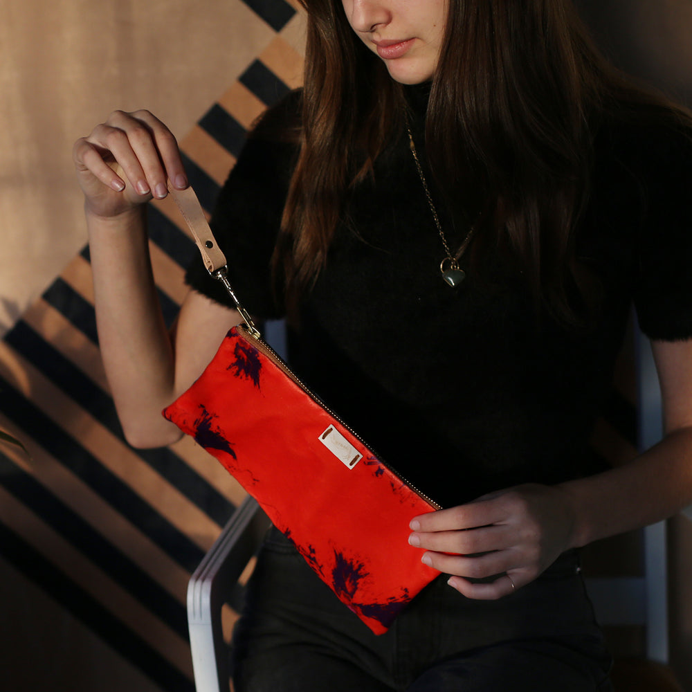 
                  
                    Load image into Gallery viewer, Large red luxury pouch
                  
                