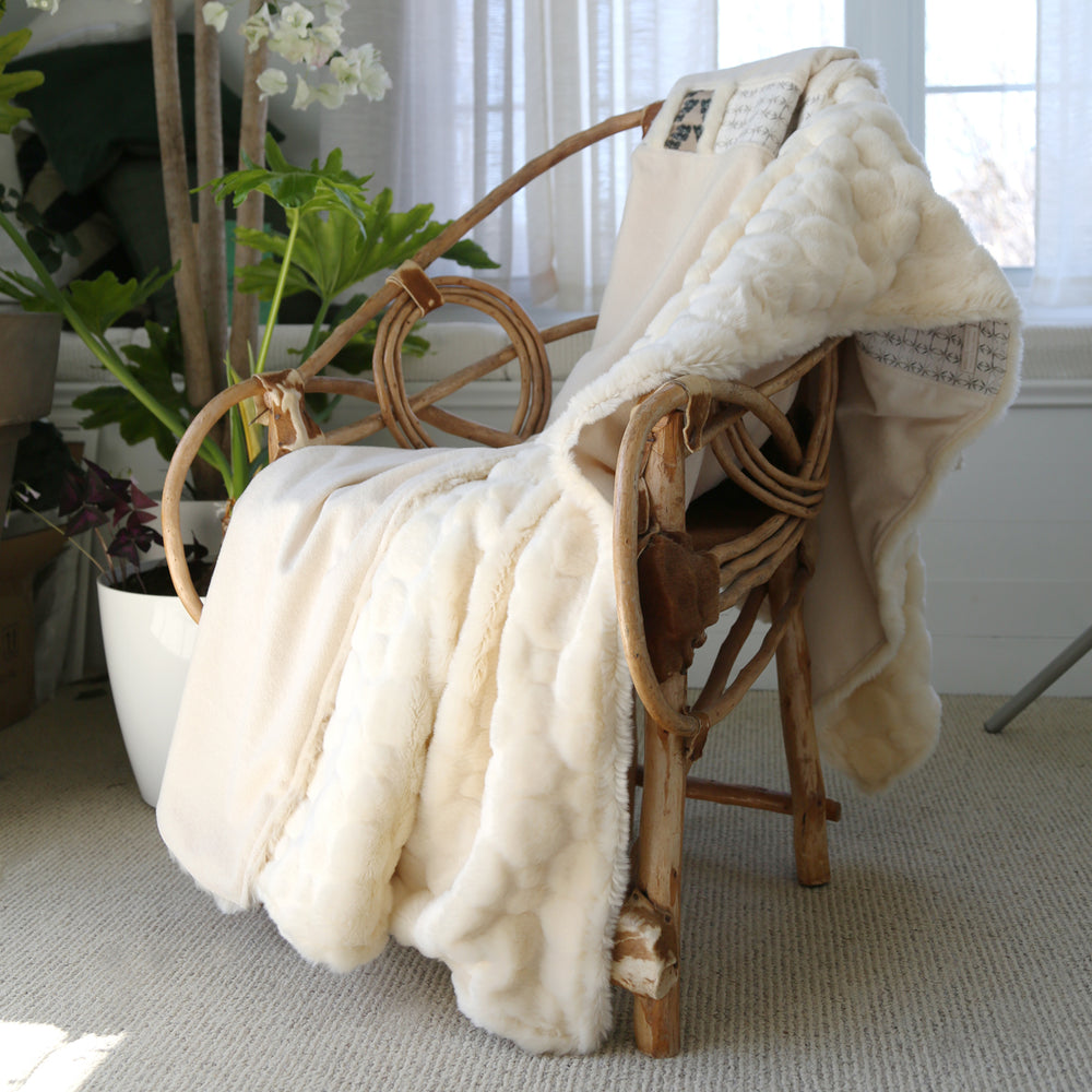 
                  
                    Load image into Gallery viewer, Hoku Terre luxury blanket in faux fur and terry cloth
                  
                