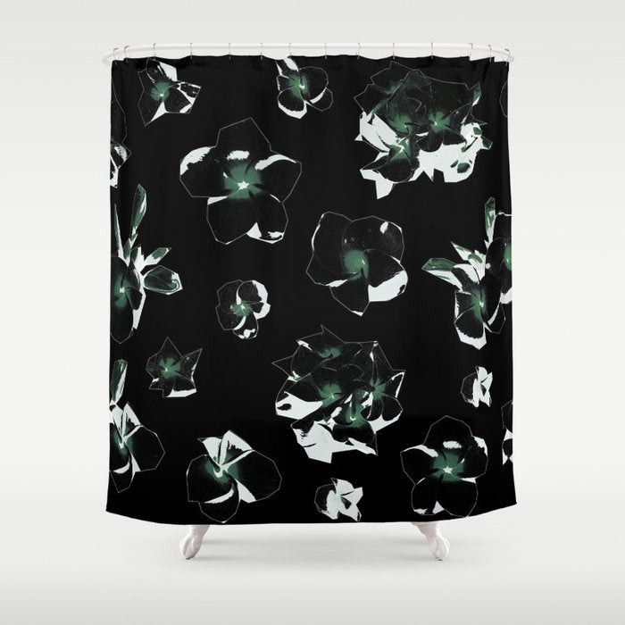 Shower Curtain: Grand Plumeria Green N